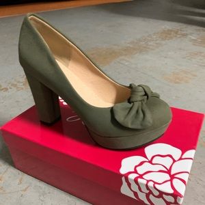 Olive Suede Platforms